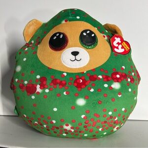 Ty Green and Red Speckled Plush Toy